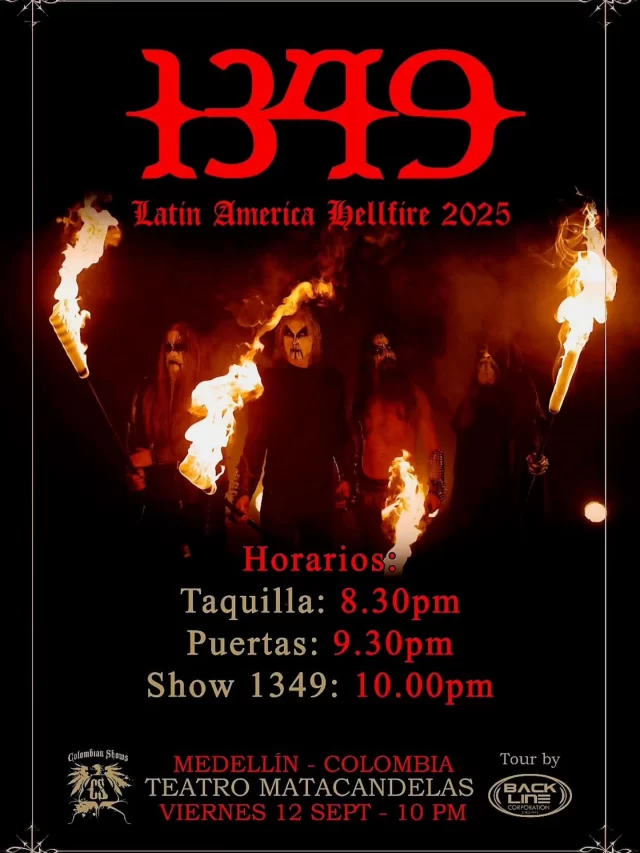 ***MEDELLIN. TONIGHT.***

Via @colombianshowsagency:

"1349 en Medellín 
El Fuego del Infierno nos Espera! 🔥"

Photo: @vesarantaofficial
